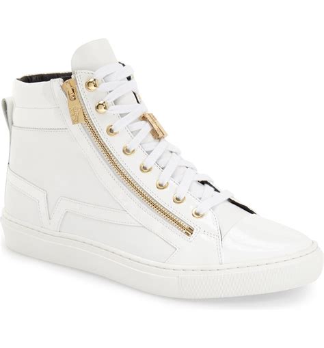 versace sneakers mens|Versace zipped high top sneakers.